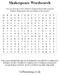 Shakespeare Word Search