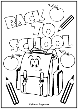 Back To School Rainbow Colouring Picture