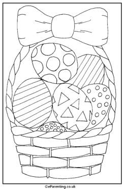 Basket of Easter Eggs Colouring Picture