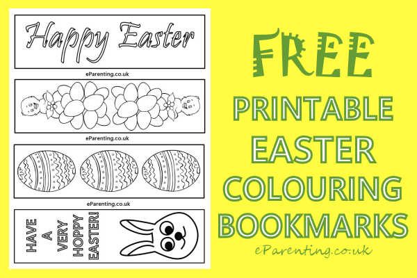 Free Printable Easter Bookmarks to Colour