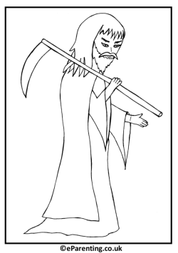 Old Father Time Colouring Picture