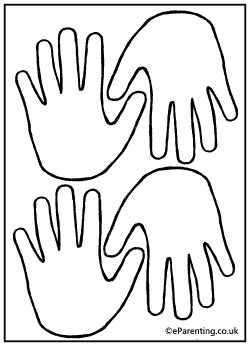 Hand Outline Template Free Printable Colouring Picture
