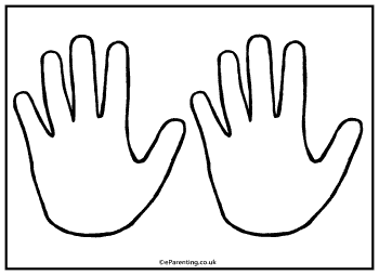 Hand Outline Template Free Printable Colouring Picture