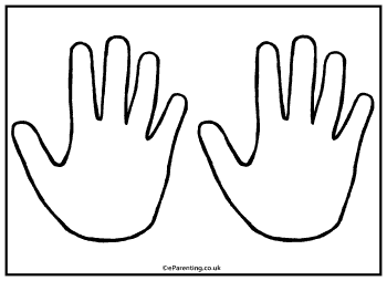 Hand Outline Template Free Printable Colouring Picture