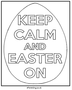 Keep Calm and Easter On Colouring Picture