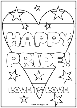 Happy Pride Love Is Love Colouring Picture