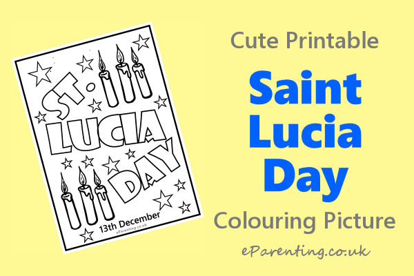 Saint Lucia Day Colouring Picture