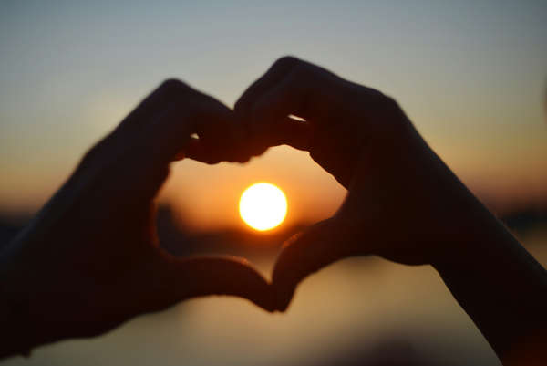 A heart made by hands