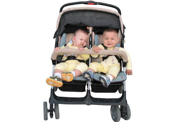 Twins in a stroller