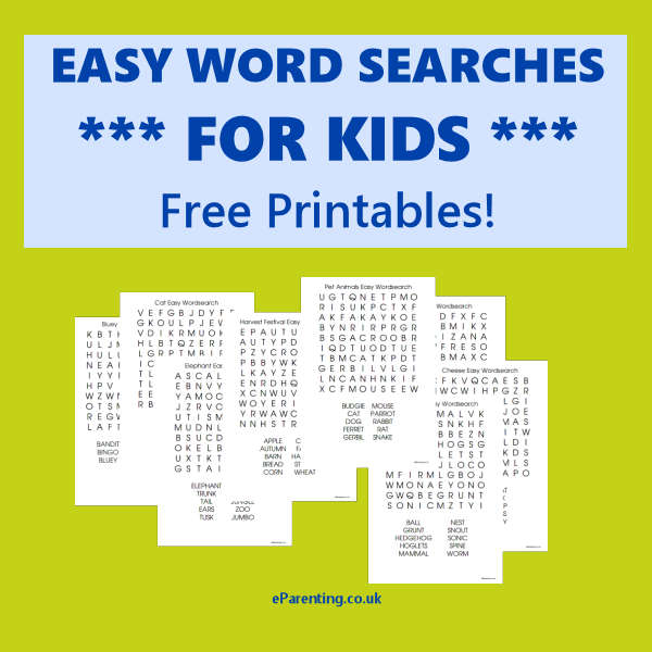 Easy Word Searches For Kids