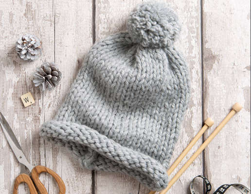 Beginners Pom Pom Hat Knitting Kit