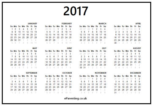 Free Printable 2017 Calendar
