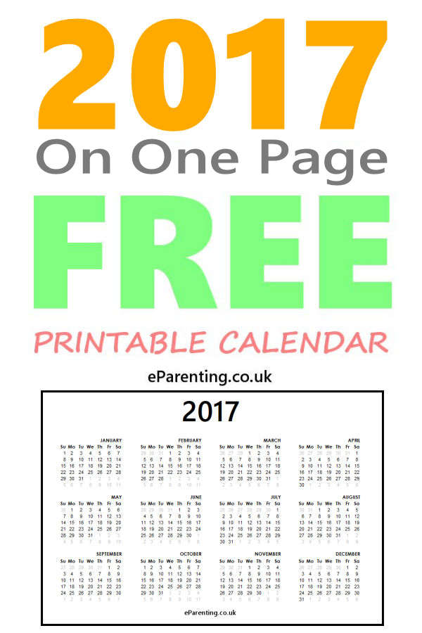 2017 Free Printable Calendar