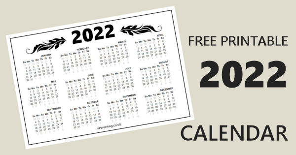 2022 free printable calendar