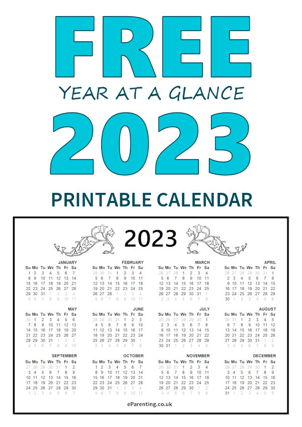 2023 Free Printable Calendar