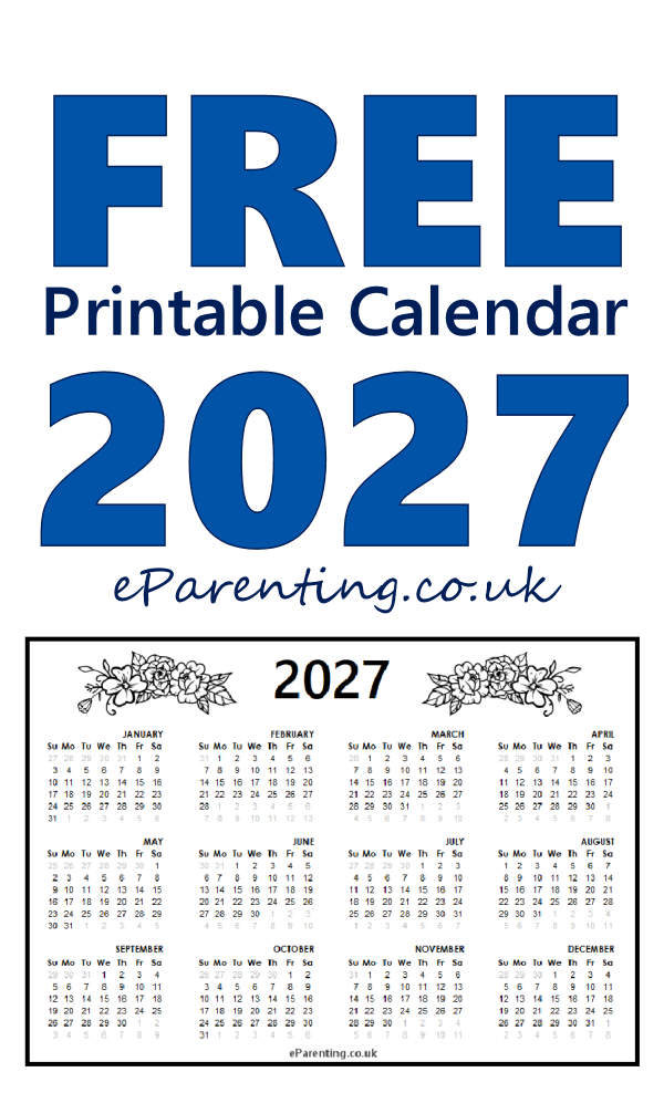 2027 Free Printable Calendar