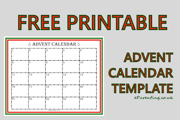 Free Printable Advent Calendar Template 2023