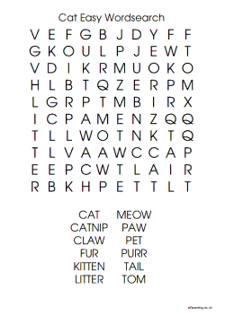 Cat Easy Wordsearch