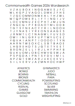 Commonwealth Games 2026 Word Search
