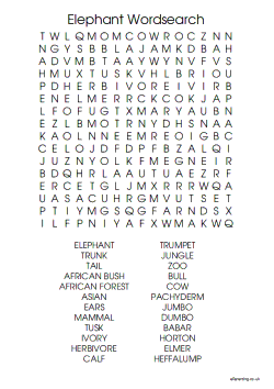 elephant Wordsearch