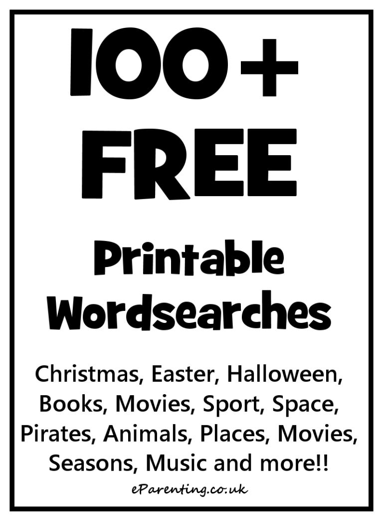 300+ Free Printable Wordsearches