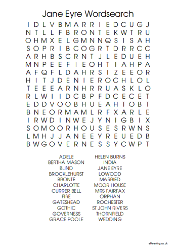 Jane Eyre Word Search