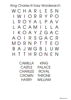 King Charles Easy Word Search