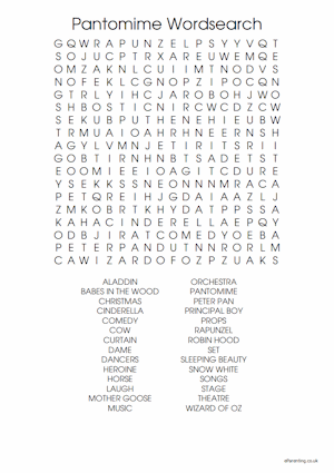 Pantomime Word Search