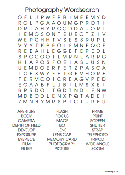 Photography Wordsearch
