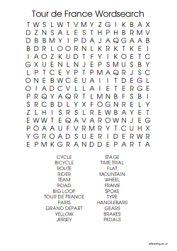 Tour de France Word Search