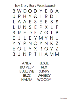 Toy Story Wordsearch