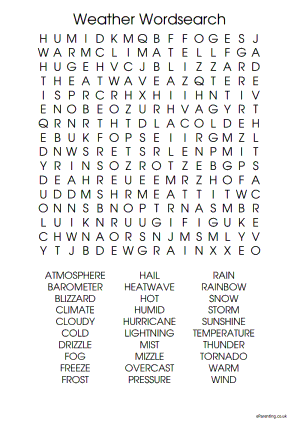 Weather Word Search