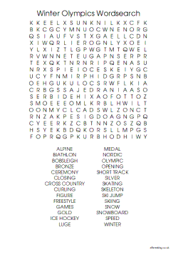 Winter Olympic Wordsearch
