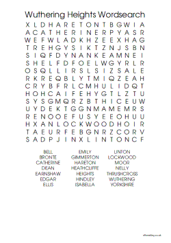 Wuthering Heights Word Search
