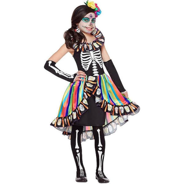 Day of The Dead Colourful Sugar Skull Costume