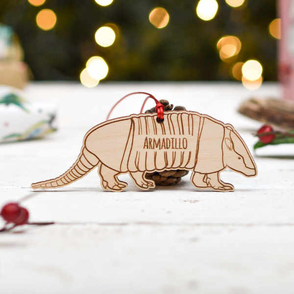 Personalised Holiday Armadillo Bauble