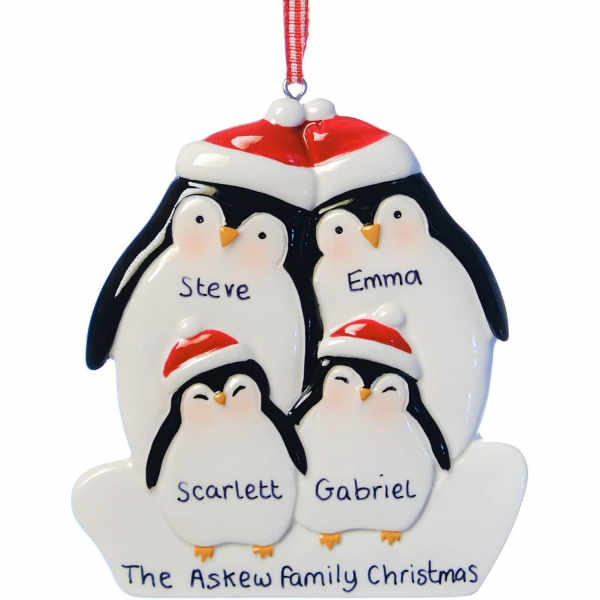 Personalised Penguin Family Tree Decoration